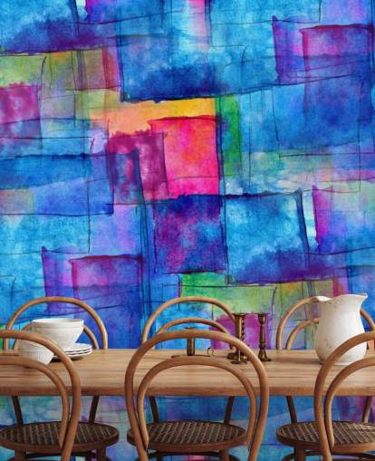 Watercolour Cube Abstract Art Wallpaper