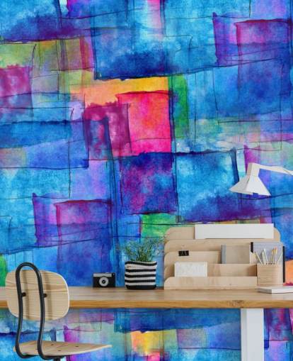 Watercolour Cube Abstract Art Wallpaper Watercolour Cube Abstract Art Wallpaper