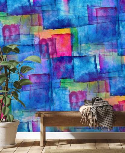 Akvarel Cube Abstrakt Kunst Baggrund