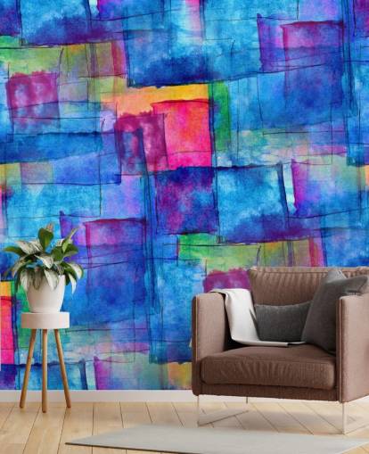 Akvarell Cube Abstrakt Kunst Bakgrunn
