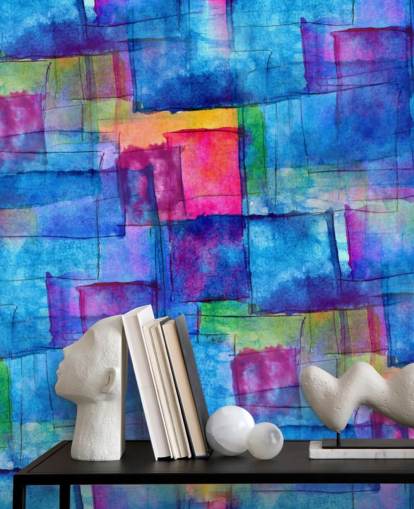 Watercolour Cube Abstract Art Wallpaper