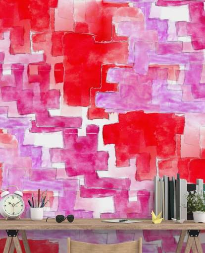 Blue and Pink Abstract Wallpaper