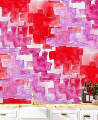 Papel de parede abstrato azul e rosa