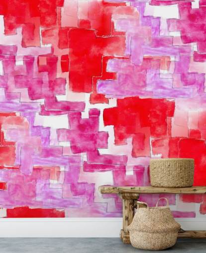 Papel de parede abstrato azul e rosa