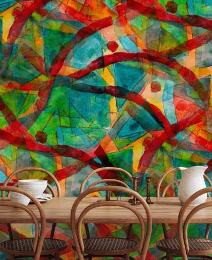 Papel pintado abstracto de líneas y puntos