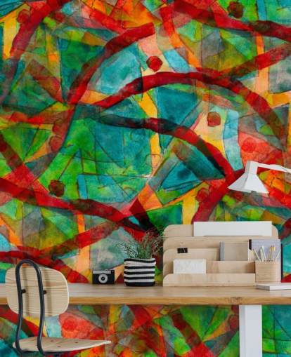 Papel pintado abstracto de líneas y puntos