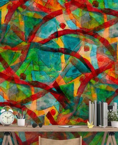 Papier Peint Abstrait Lignes et Points