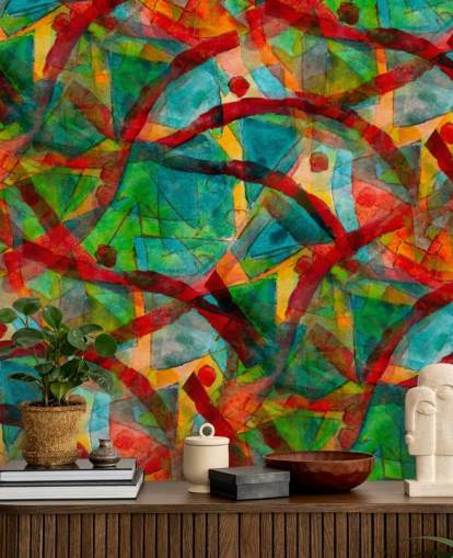 Papel pintado abstracto de líneas y puntos Papel pintado abstracto de líneas y puntos