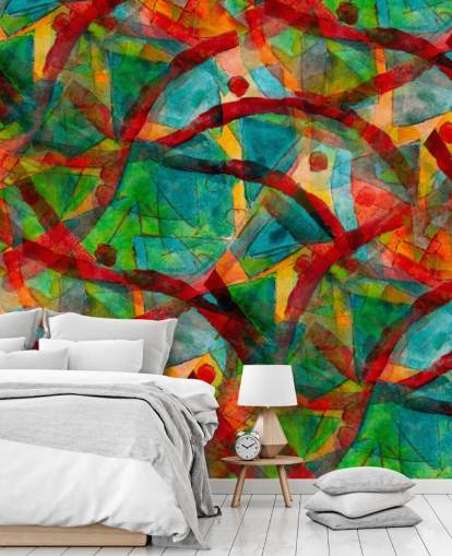 Papel pintado abstracto de líneas y puntos Papel pintado abstracto de líneas y puntos