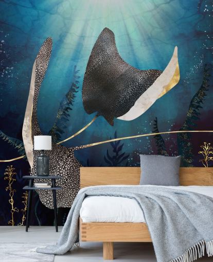stingray navy and gold colour wallpaper stingray navy and gold colour wallpaper