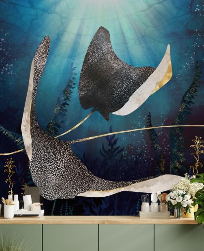 stingray laivasto ja kullan värinen tapetti stingray laivasto ja kullan värinen tapetti