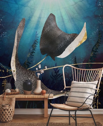 stingray navy and gold colour wallpaper stingray navy and gold colour wallpaper