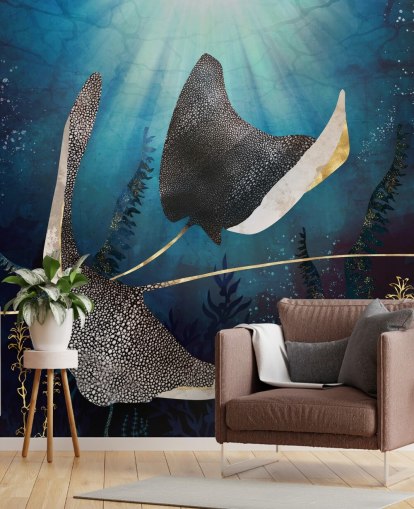 stingray navy and gold colour wallpaper stingray navy and gold colour wallpaper