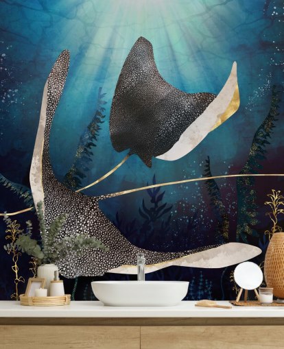 stingray navy and gold colour wallpaper stingray navy and gold colour wallpaper