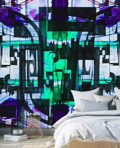 Green and Purple Abstract wallpaper