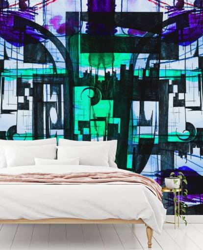 Green and Purple Abstract wallpaper