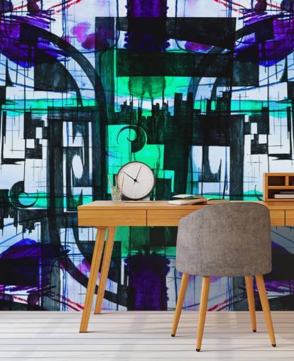 Green and Purple Abstract wallpaper