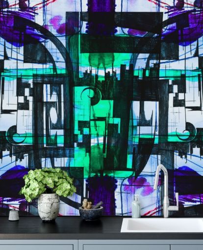 Green and Purple Abstract wallpaper