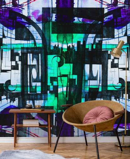 Green and Purple Abstract wallpaper