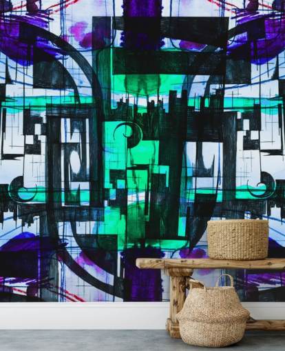 Green and Purple Abstract wallpaper