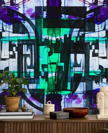 Green and Purple Abstract wallpaper