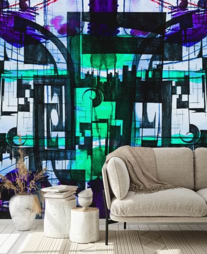 Green and Purple Abstract wallpaper