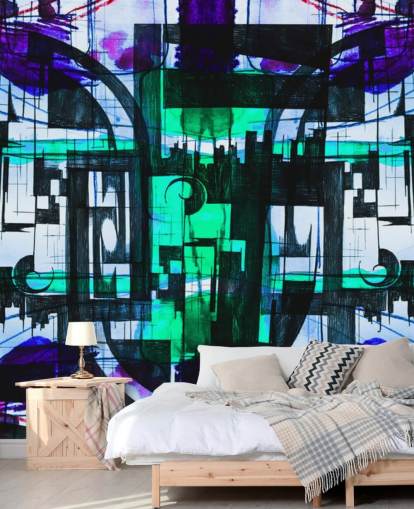 Green and Purple Abstract wallpaper