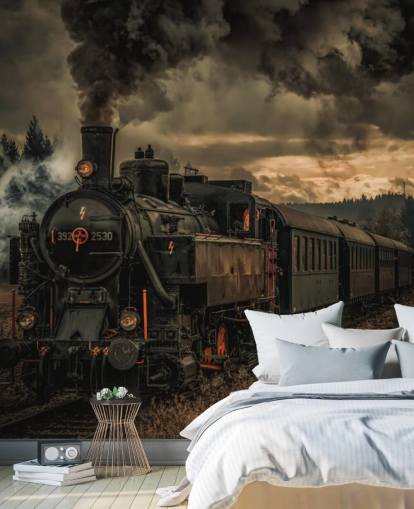 mörkt ångtåg tapetväggmålning som heter Gold Digger Train från 1x Photography mörkt ångtåg tapetväggmålning som heter Gold Digger Train från 1x Photography