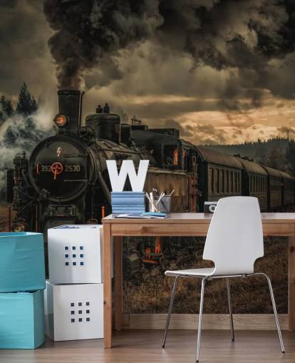 dunkles Dampflok-Tapeten-Wandbild namens Gold Digger Train von 1x Photography dunkles Dampflok-Tapeten-Wandbild namens Gold Digger Train von 1x Photography