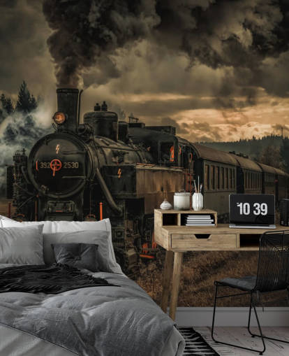 mural de papel pintado oscuro de un tren de vapor llamado Gold Digger Train de 1x Photography mural de papel pintado oscuro de un tren de vapor llamado Gold Digger Train de 1x Photography