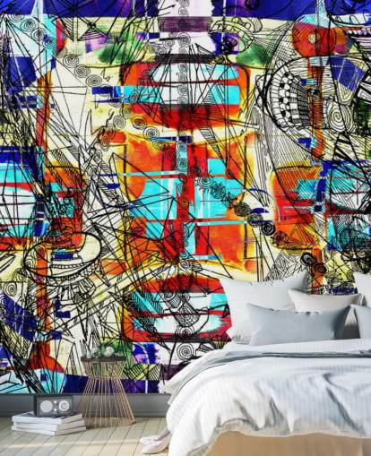 Papel de parede colorido arte abstrata