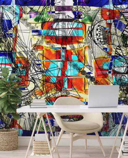 Papel de parede colorido arte abstrata