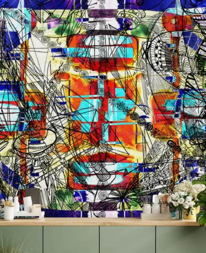 Papel de parede colorido arte abstrata