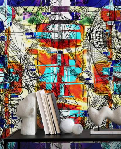 Papel pintado colorido arte abstracto
