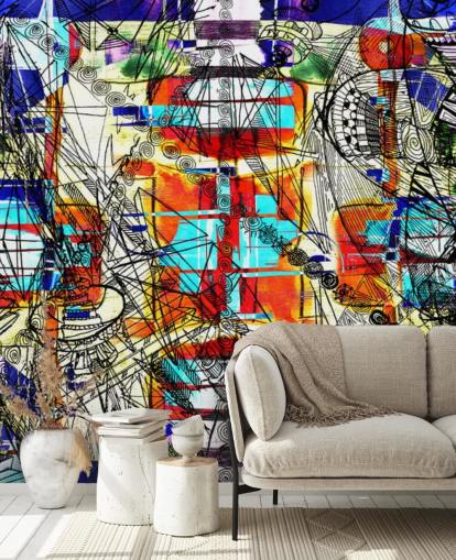 Bunte abstrakte Kunst Tapete Bunte abstrakte Kunst Tapete