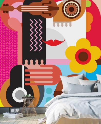 Colourful Music Face Wallpaper Colourful Music Face Wallpaper