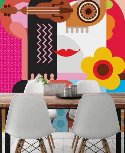 Buntes Musik-Gesicht Tapete