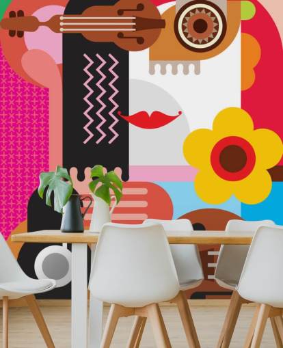 Colourful Music Face Wallpaper Colourful Music Face Wallpaper