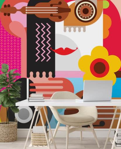 Carta da parati colorata con musica