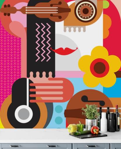 Carta da parati colorata con musica