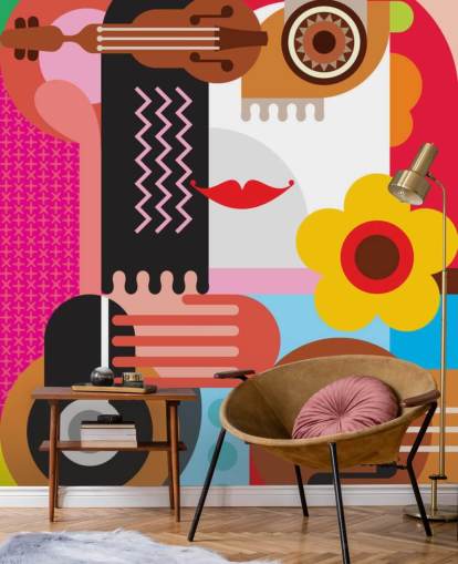 Carta da parati colorata con musica