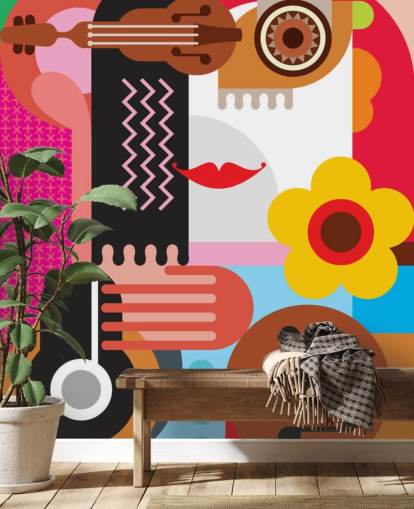 Papel de parede colorido da música Papel de parede colorido da música