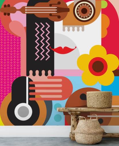 Papel de parede colorido da música