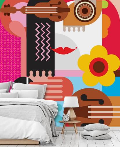 Colourful Music Face Wallpaper Colourful Music Face Wallpaper