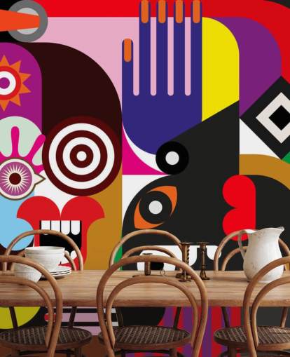 colorful abstract wallpaper mural called Abstract Women for living rooms and bedrooms colorful abstract wallpaper mural called Abstract Women for living rooms and bedrooms