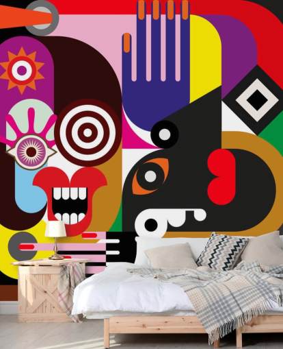 carta da parati astratta colorata chiamata Abstract Women per salotti e camere da letto carta da parati astratta colorata chiamata Abstract Women per salotti e camere da letto