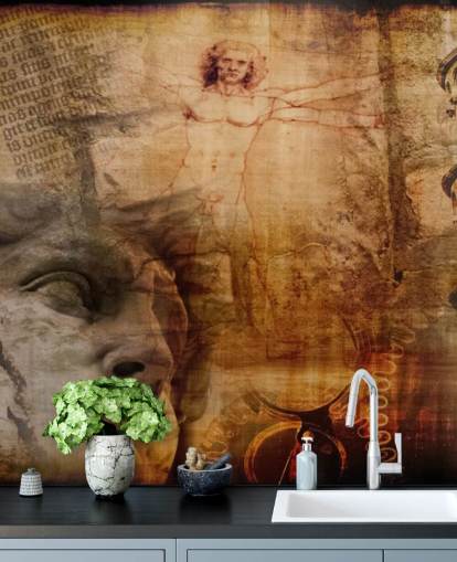 Homem Vitruviano, Mural de ícones italianos