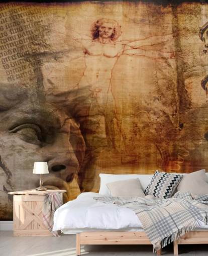 Vitruvian mies, Italian kuvakkeet seinämaalaus