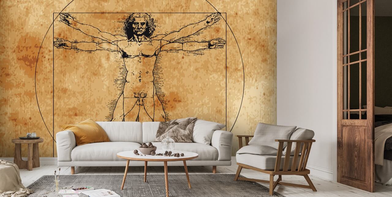 Vitruvian Man Tapet Väggmålning