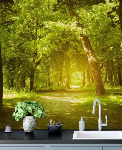brown and green forest wallpaper mural called Forest for living rooms, offices and kitchens brown and green forest wallpaper mural called Forest for living rooms, offices and kitchens